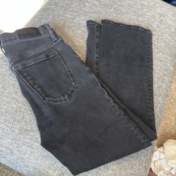 - Madewell Cali Demi Boot Jeans Black Wash High Rise Stretch Crop Size 24 - Picture 9 of 14